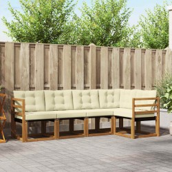 Ensemble de canapés d'extérieur 5 pcs Naturel et Crème 526411526411