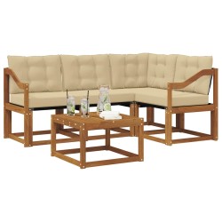 Ensemble de canapés d'extérieur 5 pcs Naturel et Beige 526412526412