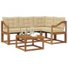 Ensemble de canapés d'extérieur 5 pcs Naturel et Beige 526412526412