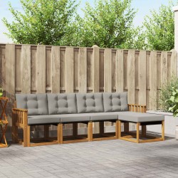 Ensemble de canapés d'extérieur 5 pcs Gris Naturel et Clair 526414526414