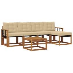 Ensemble de canapés d'extérieur 6 pcs Naturel et Beige 526417526417