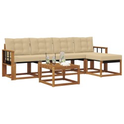Ensemble de canapés d'extérieur 6 pcs Naturel et Beige 526417526417