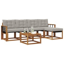 Ensemble de canapés d'extérieur 6 pcs Gris Naturel et Clair 526418526418