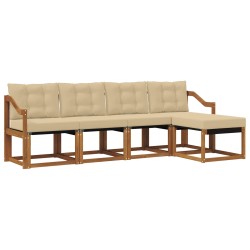 Ensemble de canapés d'extérieur 5 pcs Naturel et Beige 526427526427