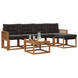 Ensemble de canapés d'extérieur 6 pcs Naturel et Noir 526434526434