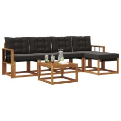 Ensemble de canapés d'extérieur 6 pcs Naturel et Noir 526436526436