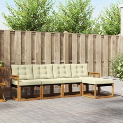 Ensemble de canapés d'extérieur 5 pcs Naturel et Crème 526439526439