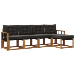 Ensemble de canapés d'extérieur 5 pcs Naturel et Noir 526441526441