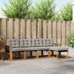 Ensemble de canapés d'extérieur 5 pcs Gris Naturel et Clair 526442526442