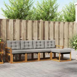 Ensemble de canapés d'extérieur 5 pcs Gris Naturel et Clair 526446526446