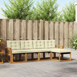 Ensemble de canapés d'extérieur 5 pcs Naturel et Crème 526447526447