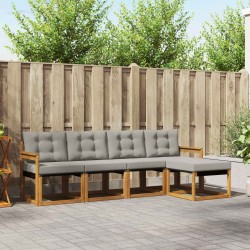 Ensemble de canapés d'extérieur 5 pcs Gris Naturel et Clair 526448526448