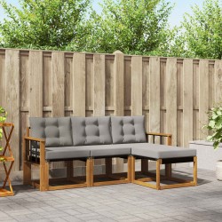 Ensemble de canapés d'extérieur 4 pcs Gris Naturel et Clair 526449526449