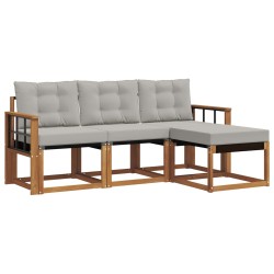Ensemble de canapés d'extérieur 4 pcs Gris Naturel et Clair 526449526449