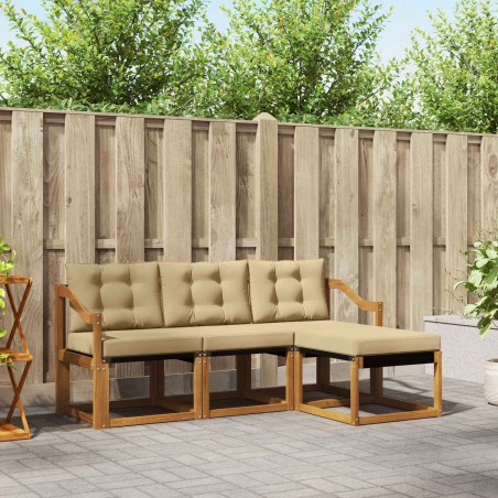 Ensemble de canapés d'extérieur 4 pcs Naturel et Beige 526450526450