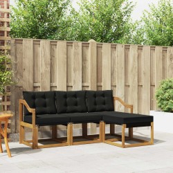 Ensemble de canapés d'extérieur 4 pcs Naturel et Noir 526455526455