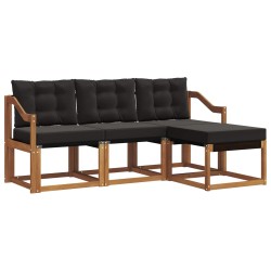 Ensemble de canapés d'extérieur 4 pcs Naturel et Noir 526455526455