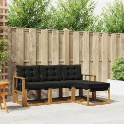 Ensemble de canapés d'extérieur 4 pcs Naturel et Noir 526456526456