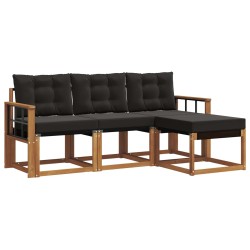 Ensemble de canapés d'extérieur 4 pcs Naturel et Noir 526456526456