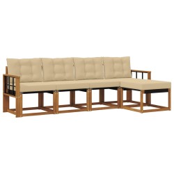Ensemble de canapés d'extérieur 5 pcs Naturel et Beige 526457526457