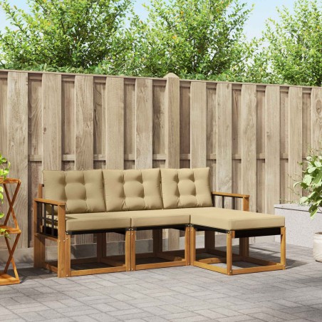 Ensemble de canapés d'extérieur 4 pcs Naturel et Beige 526460526460