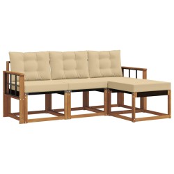 Ensemble de canapés d'extérieur 4 pcs Naturel et Beige 526460526460