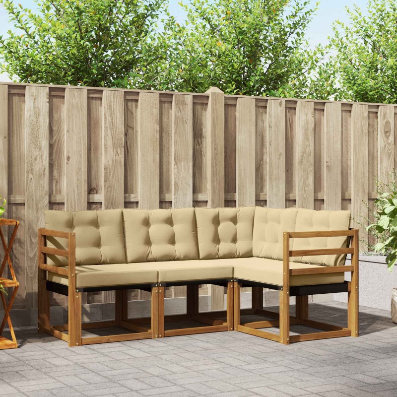 Ensemble de canapés d'extérieur 4 pcs Naturel et Beige 526462526462