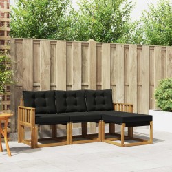 Ensemble de canapés d'extérieur 4 pcs Naturel et Noir 526463526463