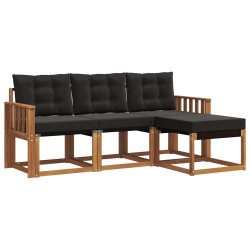 Ensemble de canapés d'extérieur 4 pcs Naturel et Noir 526463526463