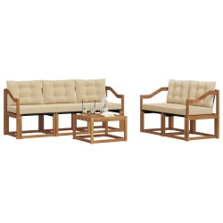 Ensemble de canapés d'extérieur 6 pcs Naturel et Beige 526465526465