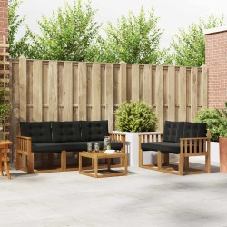 Ensemble de canapés d'extérieur 6 pcs Naturel et Noir 526468526468