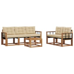 Ensemble de canapés d'extérieur 6 pcs Naturel et Beige 526469526469