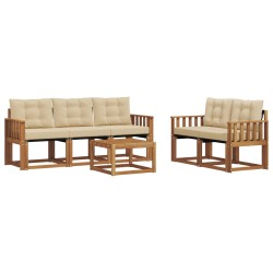 Ensemble de canapés d'extérieur 6 pcs Naturel et Beige 526472526472