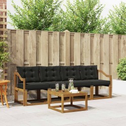 Ensemble de canapés d'extérieur 5 pcs Naturel et Noir 526475526475