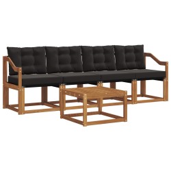 Ensemble de canapés d'extérieur 5 pcs Naturel et Noir 526475526475
