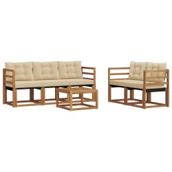 Ensemble de canapés d'extérieur 6 pcs Naturel et Beige 526478526478
