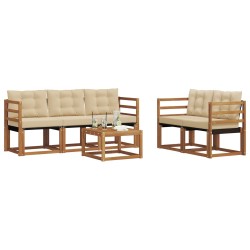 Ensemble de canapés d'extérieur 6 pcs Naturel et Beige 526478526478