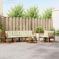 Ensemble de canapés d'extérieur 7 pcs Naturel et Crème 526479526479