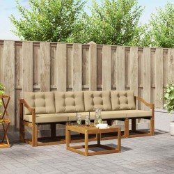 Ensemble de canapés d'extérieur 5 pcs Naturel et Beige 526483526483