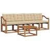 Ensemble de canapés d'extérieur 5 pcs Naturel et Beige 526483526483