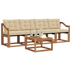 Ensemble de canapés d'extérieur 5 pcs Naturel et Beige 526483526483