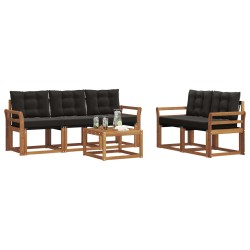 Ensemble de canapés d'extérieur 6 pcs Naturel et Noir 526485526485