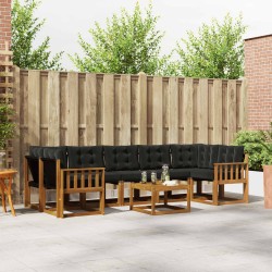 Ensemble de canapés d'extérieur 8 pcs Naturel et Noir 526488526488