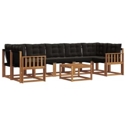 Ensemble de canapés d'extérieur 8 pcs Naturel et Noir 526488526488
