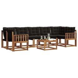 Ensemble de canapés d'extérieur 8 pcs Naturel et Noir 526488526488