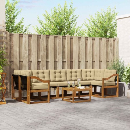 Ensemble de canapés d'extérieur 8 pcs Naturel et Beige 526491526491