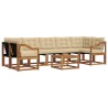 Ensemble de canapés d'extérieur 8 pcs Naturel et Beige 526491526491