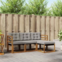 Ensemble de canapés d'extérieur 4 pcs Gris Naturel et Clair 526493526493