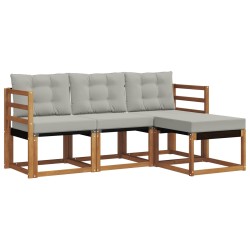 Ensemble de canapés d'extérieur 4 pcs Gris Naturel et Clair 526493526493
