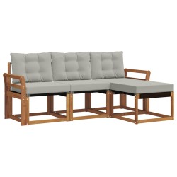 Ensemble de canapés d'extérieur 4 pcs Gris Naturel et Clair 526494526494